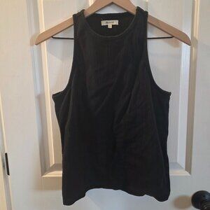 Madewell Black Ribbed Racerback Tank Top Size M Soft Stretch Basic